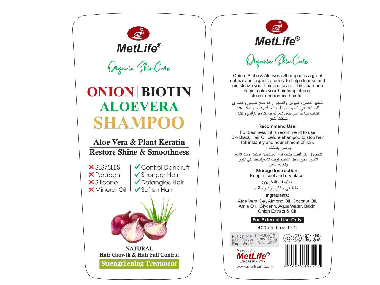 Onion Biotin Shampoo| Hair Growth & Scalp Nourishment, Hair Fall &  Dandruff| Aloevera, Plant Keratin,400ml | Shop MetLife